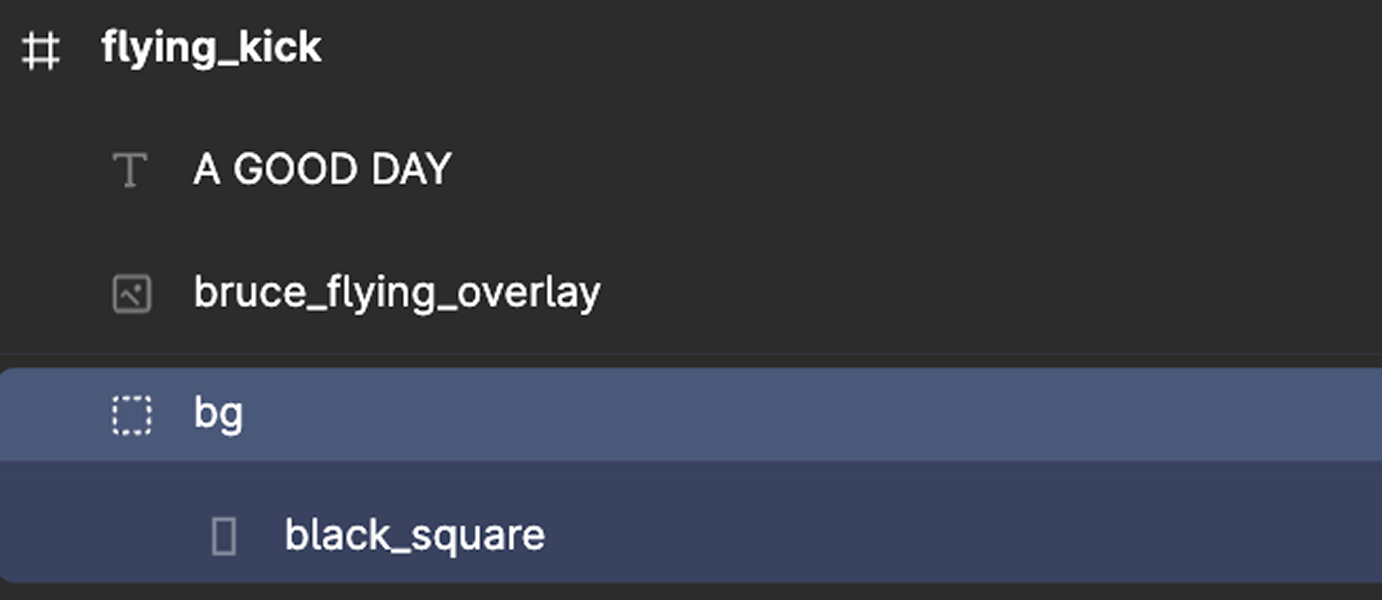 Figma layers panel showing backgrounds grouped inside a bg group